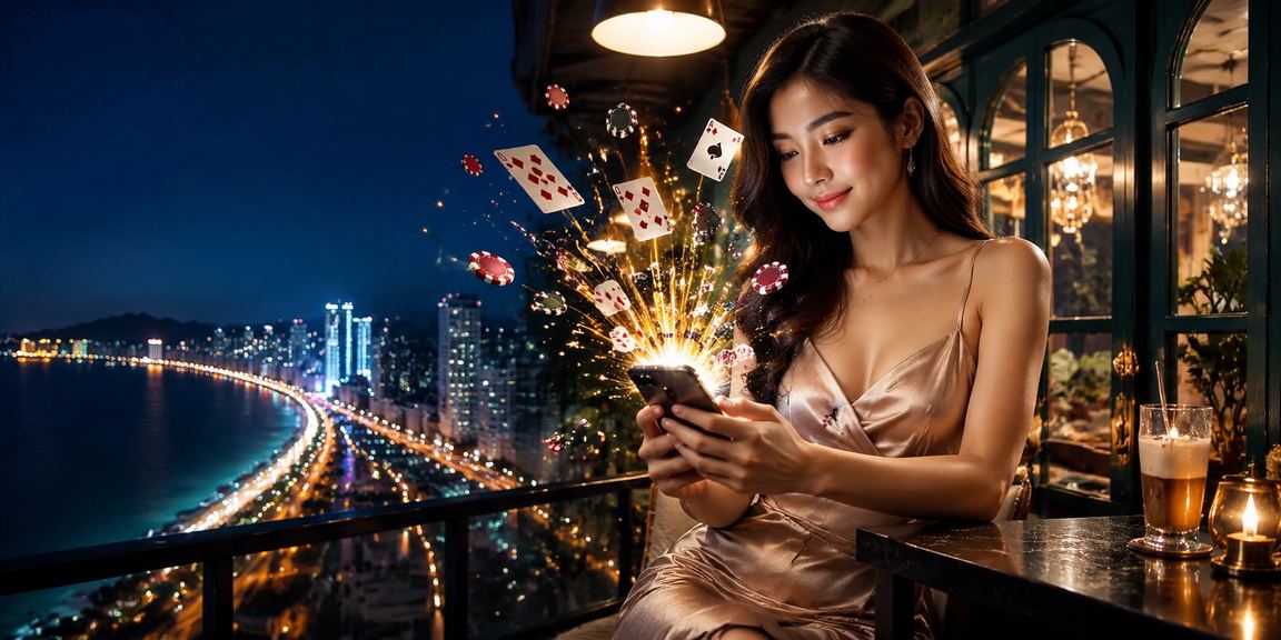 Người chơi tại Nha Trang thưởng thức cà phê và tham gia card game trực tuyến trên điện thoại